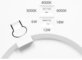 Ecolite WPCB2-18W/HF/BI - LED Panel érzékelővel LEXA LED/6/12/18W/230V