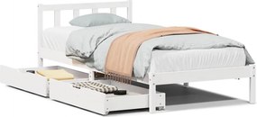 vidaXL fehér tömör fenyőfa ágy matrac nélkül 75 x 190 cm