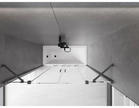 Mexen Velar Duo, 2 szárnyas eltolható kádparaván 160 x 150 cm, 8mm átlátszó üveg, fekete matt profil, 896-160-000-02-70