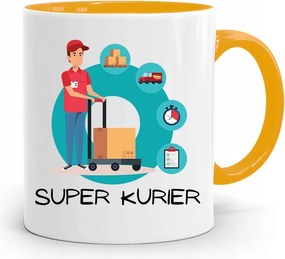 Sárga Bögre Futárnak Szuper Futár Ajándék fényképes nyomtatással