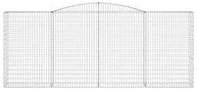 vidaXL 7 db íves horganyzott vas gabion kosár 400x50x160/180 cm
