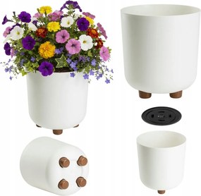 Műanyag Virágtartó Krémszínű ovális fedél lábakon 24,2cm kerti házhoz