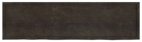 sötétbarna kezelt tömör tölgyfa asztallap 220x60x(2-6) cm