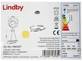 Lindby Lindby - LED Dimmelhető csillár zsinóron SMART VERIO LED/27W/230V + távirányító LW0702