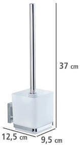 Fényes ezüstszínű öntapadós műanyag fürdőszobai kiegészítő szett Quadro – Wenko