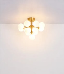 Globo 56143-13D Mennyezeti lámpa fém fekete matt, füstszínű üveg gömbök, ø: 560mm, M: 430mm, 13x G9 LED 5W 230V izzók nélkül