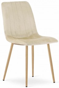 Étkezőgarnitúra 1 + 4, fehér étkezőasztal ADRIA 120x80 cm + krémszínű bársonyszék LAVA