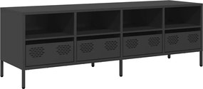 vidaXL fekete hidegen hengerelt acél TV-szekrény 135 x 39 x 43,5 cm