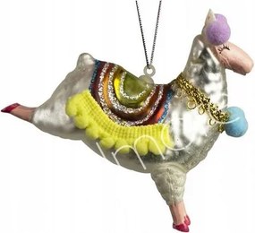 Karácsonyi dísz láma fehér