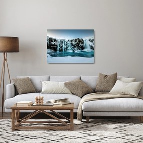 Befagyott vízesés képe (üvegen) (70x50 cm)