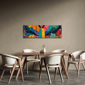 Kép - Absztrakt angyal virágokkal (órával) (90x30 cm)