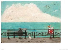 Sam Toft - Sharing Out the Chips Festmény reprodukció, Sam Toft, (40 x 30 cm)