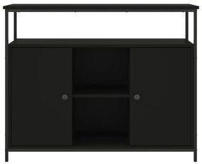 fekete szerelt fa tálalószekrény 100 x 35 x 80 cm