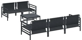 Kerti Kanapé Szett párnával 6 pcs Antracitszürke Acél &amp; szövet