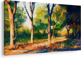 Erdő képe a nyári napsütésben, festmény (90x60 cm)