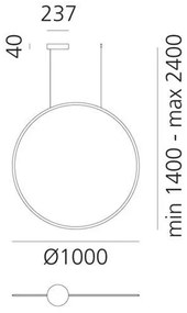 Artemide 1993010APP-LED Dimmelhető csillár zsinóron DISCOVERY LED/60W/230V 3000K antracit