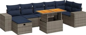 vidaXL 8 részes barna polyrattan akácfa kerti ülőgarnitúra párnákkal