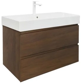 SAT B-Way Fürdőszobaszekrény mosdóval 99x50x45 cm dió matt BWAY2100NUTU2BBI