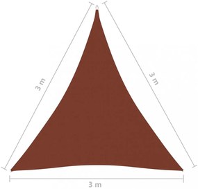 terrakotta háromszögű oxford-szövet napvitorla 3 x 3 x 3 m