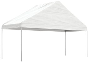 fehér polietilén pavilon tetővel 5,88 x 2,23 x 3,75 m