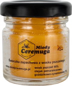 Méhviasz gyertya 40 ml narancs illat szegfűszeg fahéj
