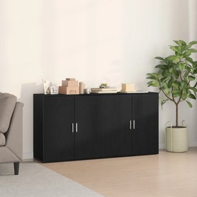 2 db fekete tölgy oldalszekrény 79x38x80 cm rétegelt fa