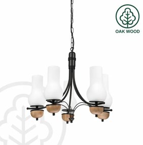 Brilagi - LED Csillár láncon COTTAGE 5xE14/40W/230V bükkfa/fehér