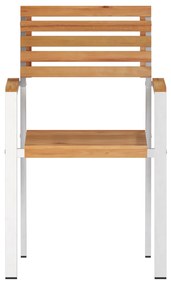 Egymásra rakható kerti szék 6 db 54.5x56x89 cm Tömör fából készült Tík