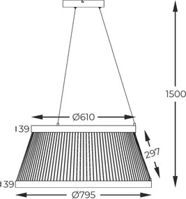 Zuma Line BALU MD3328-2M-3BT Plafonlámpa 1x53W/LED 2700K-6000K 6200lm IP20