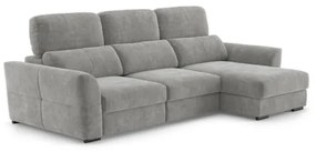 Univerzális kihúzható háromszemélyes sarokkanapé tárolóval TRENTO világosszürke