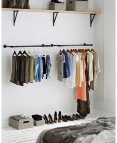 LINEA 2 darabos falra szerelhető vállfatartó, fekete