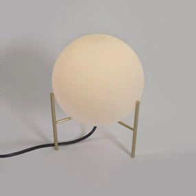 Fehér-aranyszínű asztali lámpa üveg búrával (magasság 22 cm) Seina – Kave Home