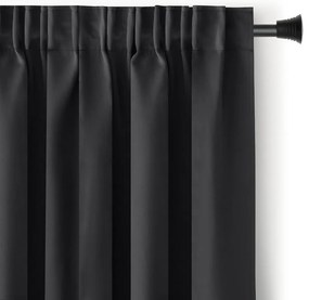 Restilo Blackout Oxford Pleat függöny, fekete, 140 x 245 cm