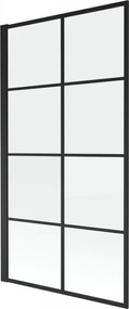 Mexen Alex 1-szárnyú kádparaván 70 x 140 cm, fekete rács fix - 893-070-000-70-77