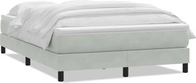 vidaXL világosszürke bársony rugós ágy matraccal 140x210 cm