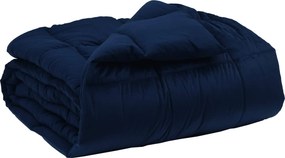 vidaXL Téli takaró Sövényes Sötét kék 135 x 200 cm Mikroszál
