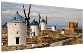 Kép - Consuegra szélmalmai, Spanyolország (120x50 cm)