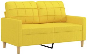 vidaXL 2 személyes világossárga szövet kanapé 120 cm