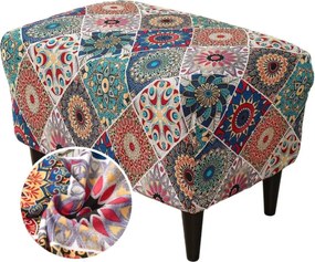Lábtartó Huzat Puff Rugalmas Sima Grafika Print Retro Minta