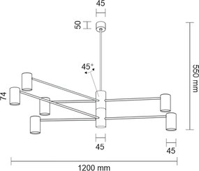 Antigo Dakata 5638 Plafonlámpa 6x10W/GU10 MR11 IP20