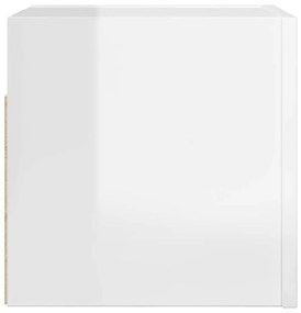 magasfényű fehér falra szerelhető TV-szekrény 30,5 x 30 x 30 cm