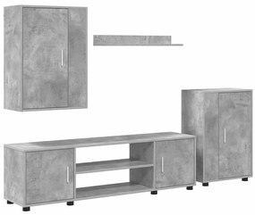4 részes TV szekrény szett 4 pcs Beton szürke Faanyag