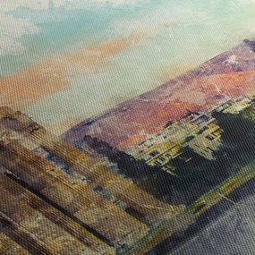 Kép - akropolisz, Athens, Görögország (órával) (90x30 cm)