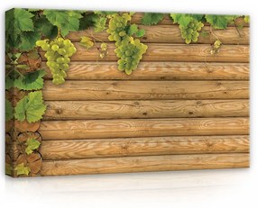 Fa gerendák szőlővel, vászonkép, 60x40 cm méretben