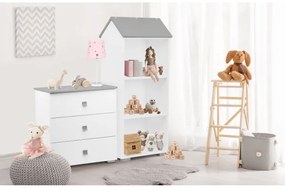 Szekrény PABIS 87x83 cm fehér/szürke