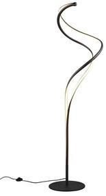 Fekete LED állólámpa fém búrával (magasság 160 cm) Nala – Trio Select