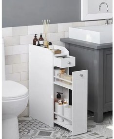 Keskeny fürdőszoba szekrény, fehér, 18x40x70cm