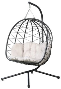 Happy Green Villa Big függő rattan szék, 120 x 110x 200 cm