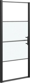 vidaXL fekete selyemmatt edzett üveg zuhanyajtó 81 x 195 cm