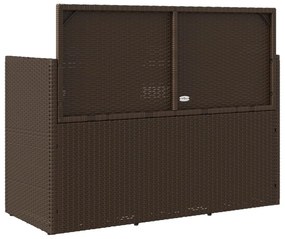 barna polyrattan kerti pad párnákkal
